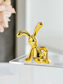 1 tượng thỏ tai dài dễ thương, dùng để trang trí xe hơi, bàn làm việc hoặc phòng ngủ, tượng động vật bằng nhựa ABS, trang trí nhà cửa, tượng nhỏ, quà tặng, lễ Phục sinh, đồ trang trí động vật tự làm. - Nhiều màu - Xem 11