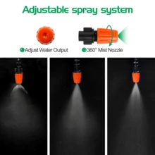Automatic Irrigation Kit, Adjustable Flow Mini Mist Drip Irrigation, Garden Irrigation Sprinkler Heads With Connectors, Suitable For Agricultural Gardening Atomization System, Drip Irrigation Watering Kit - Orange Spray Nozzle - View 11