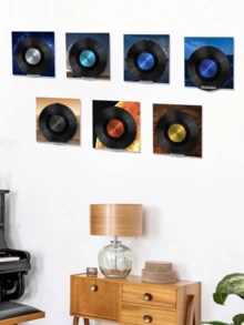 8pcs Transparent Acrylic Vinyl Record Shelf, Room Wall Bookshelf, Floating Bookshelf For, Display Rack, Magazine Rack, Wall Mount Shelf - Transparent - View 2