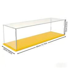 1pc Transparent Acrylic Display Case, Multiple Sizes Available, Plastic Assembly Dustproof Display Box, New Yellow Base, Suitable For Action Figures, Car Models, Building Blocks, Collectibles, Statues, Models - Yellow Base Display Box - View 20