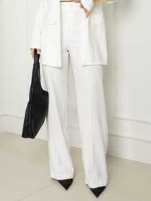 Women's Premium Blazer And Pants Set - White - View 5