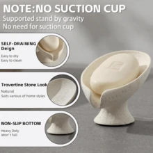 3D Printed Leaf-Shaped Self-Draining Soap Dish, Suitable For Keeping Soap Dry In Shower, Bathroom Sink, Kitchen Counter Or Bathtub, Appearance Similar To Gypsum Stone - Plaster Soap Box - View 6