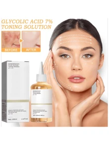 Glycolic Acid 7% Toner, Exfoliating Toner, Wrinkle Exfoliating Serum For Face For Blemishes+Hyaluronic Acid Toner For Face+Glow Tonic Balancing Face Toner Glycolic Acid For Radiant Skin And Daily Brightening - 黃色 - 查看 4