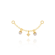 1pc 925 Sterling Silver Agate/Colorful CZ/Opal Earring Chain Accessory, 18K Gold Plated Earring Connector Chain, Convertible Dangle Earrings For Women With Double Pierced Ears - Gold - View 18