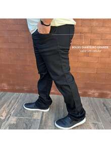 Men's Premium Plus Size Elastane Jeans With Reinforced Detailing - Large Size - 黑色 - 查看 5