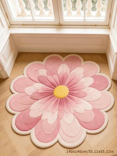 1 قطعة سجادة مزخرفة بشكل زهري، تصميم فريد، أشكال إبداعية، قابلة للجمع، سهلة التنظيف والغسيل. سجادة طبيعية ومريحة لجانب السرير، غرفة النوم، المكتب، وغرفة المعيشة