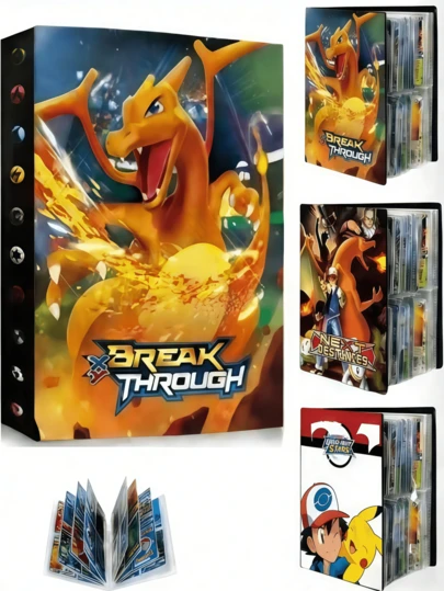 pokemon Card Storage Box, 4-Slot Card Collector Album, Can Hold Up To 240 Cards Of Various Types