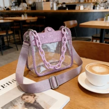 1pc Women's Fashion Transparent Chain Bag, Chic Ladies Handbag, New Popular PVC Shoulder Bag For Girls - A - View 1