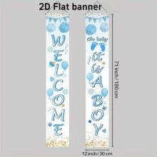 1 Pair Of Welcome Background Banners, Made Of Polyester Material, Welcome, Suitable For Outdoor Decoration, Wall And Door Hanging Flags, No Need For Electricity, Very Suitable For Celebrations, Photography Background Decoration, Porch Decoration - A - View 8