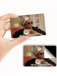 1pc Crown Rich Style Credit Card Sticker Protector, Hip-Hop Style PVC Material Anti-Fingerprint Durable Scratch-Resistant Wear-Resistant, Suitable For Men, Women, Couples, Small Chip Card, Bank Card Decoration Sticker, Credit Card, Transportation Card, Student Campus Card DIY - Multicolor - View 6