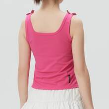 adidas 訓練運動跑步健身運動舒適無袖 瑜珈背心 女款 - 玫紅色 - 查看 2