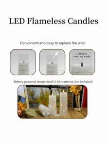 2/3/5pcs Flickering Flameless Candles, LED Pillar Candles With Built-In LED String Lights, Acrylic Material, With Remote Control, Suitable For Tabletop Decor, Christmas, Halloween, Valentine's Day, Wedding, Party, Holiday Atmosphere Decoration - Transparent - View 7
