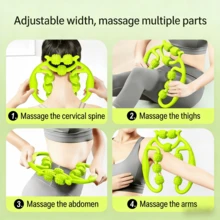 9-Wheel Muscle Roller, Leg Massage Tool, Muscle Relaxation & Stretching Foam Roller, Deep Tissue Massager For Thighs, Arms, Legs, Waist - Multicolor - View 4