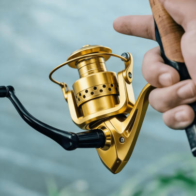 1 szt. Wytrzymały kołowrotek wędkarski z płynnym systemem hamowania – odpowiedni dla początkujących i profesjonalnych wędkarzy, odporny na uderzenia dużych ryb, w pełni metalowy kołowrotek wędkarski, odpowiedni do dalekich rzutów.
