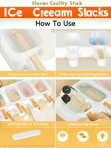 Rubber Oval Ice Cream Mold, 4/8 Compartments DIY Popsicle Maker For Homemade Ice Cream And Chocolate, Classic Shape, No Charge Bakeware Ice Cube Tray Ice Cube Ice Cube Squishy Ice Cube Mold Ice Cube Mould - Multicolor - View 4