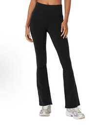 Alo Yoga Women's Airbrush High-Waist Flutter Legging | Sculpting Performance Fabric | Bootcut Flare Yoga Pants | Luxury Studio-To-Street Athletic Trousers - Black - View 2