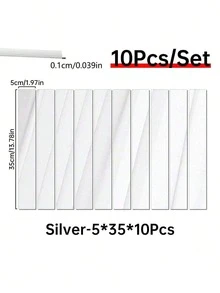 10pcs Rectangular Silvery Golden Black Mirror Self-Adhesive Removable Acrylic Mirror Anti-Shatter Wall Sticker For Entrance Corridor Stairs Bathroom Toilet Living Room Kitchen Classroom Dormitory Church Gym Office - 1mm - View 11