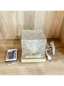 1 pieza Lámpara de ambiente con efecto de luces del norte y olas de agua, 16 colores cambiantes, control táctil y remoto, crea un ambiente romántico y acogedor, alimentada por USB, adecuada para decoración de dormitorio, sala de estar y sala de juegos, regalo perfecto para el Día de San Valentín y cumpleaños - Multicolor - Ver 7