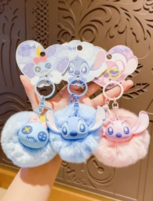 Disney "Lilo & Stitch" Series Plush Pendant Keychain, Cartoon Character Design With Printed Details, Cute Alien Plush Decor Hanging Accessory For Bags, Backpacks Or Keys, Fun Collectible Decoration, Showcasing The Beloved Disney Character Stitch, Suitable As A Meaningful Gift For Friends, Disney Fans, Birthdays, Holidays And Special Occasions - Multicolor - View 7