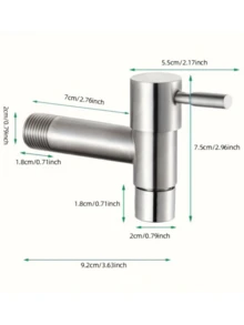 Bộ chuyển đổi vòi máy giặt dày 4 inch không chì, có van xả nước nhanh, đa năng dùng trong gia đình. - Bạc - Xem 11