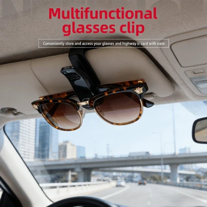 Clip multiusos para visera de coche apto para gafas de moda, gafas y tarjetas, soporte universal para gafas de coche con agarre fuerte, organizador innovador para el interior del coche