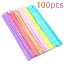 100/700根毛根清洁条，毛根清洁条散装，马卡龙毛根清洁条，7种颜色，多种粉彩色毛根清洁条，雪尼尔绒条，6毫米 x 12英寸粗，毛绒工艺用品，适用于艺术项目DIY，制作花朵、动物等工艺品和装饰品 - 多色 - 查看 13
