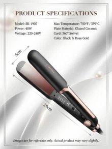 SOKANY SK-1907 Salon Hair Straightener Curler, 4 Levels Temp Control Flat Iron For Straightening & Curling - View 2