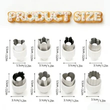Bộ 8 dụng cụ cắt rau củ quả mini bằng thép không gỉ có chức năng đẩy ra, khuôn cắt bánh quy nhiều hình dạng khác nhau dùng để nướng bánh, trang trí bánh và làm hộp cơm bento, bộ dụng cụ làm bánh nhà bếp tự làm. - Hồng - Xem 9
