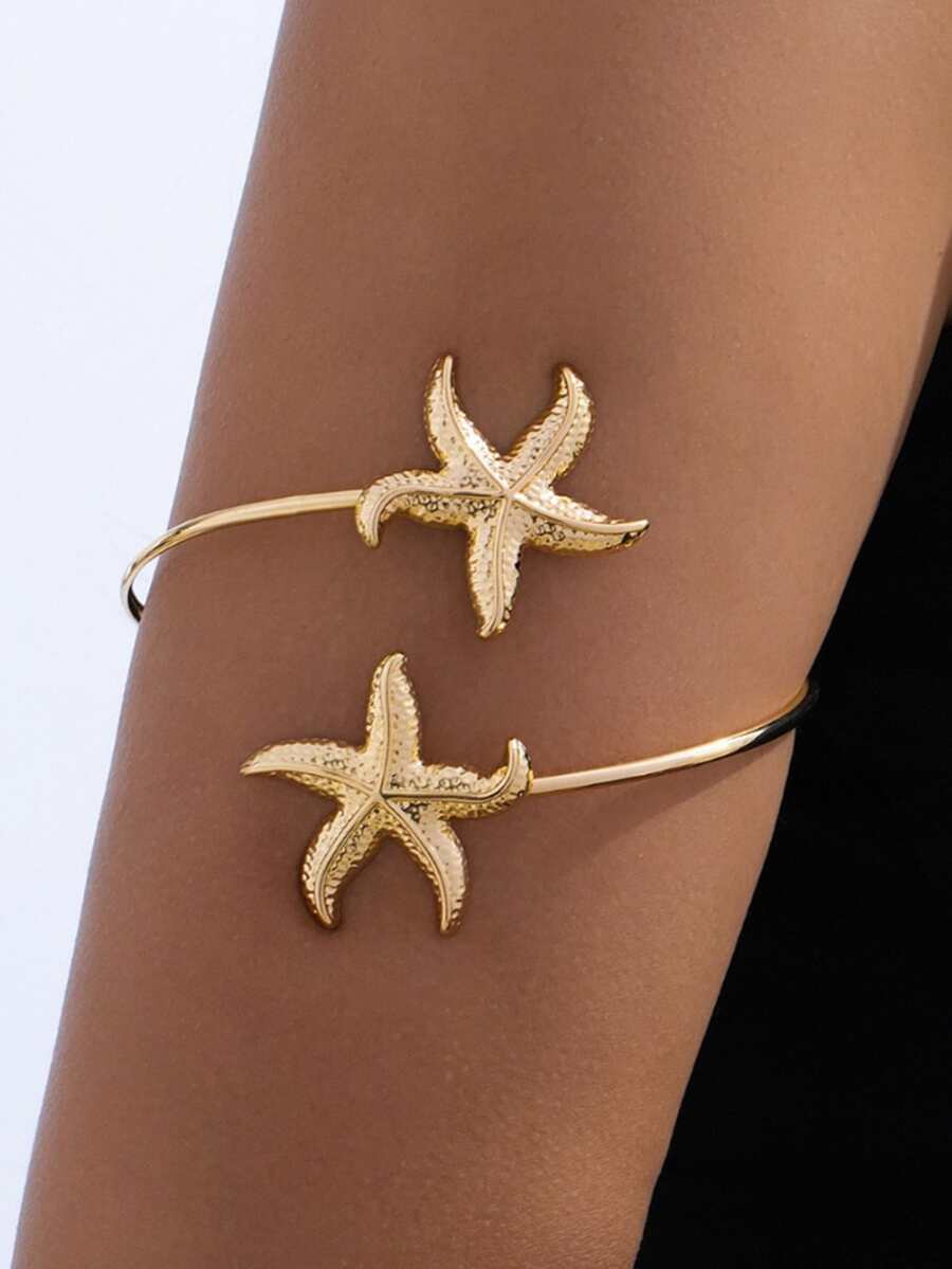 1pc Fashionable Starfish Arm Cuff, Suitable For Beach Vacation Wear - Multicolor - View 1