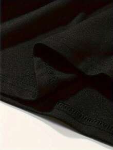 GRDR 男士时尚百搭纯色T恤 - 简约休闲日常短袖 - 黑色 - 查看 5