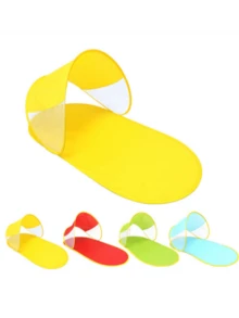 2 piezas Carpa de playa y pantuflas, carpa de playa instantánea y pop up para protección solar al aire libre, pantuflas de camping fáciles de usar - Multicolor - Ver 6
