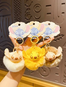 Disney "Lilo & Stitch" Series Plush Pendant Keychain, Cartoon Character Design With Printed Details, Cute Alien Plush Decor Hanging Accessory For Bags, Backpacks Or Keys, Fun Collectible Decoration, Showcasing The Beloved Disney Character Stitch, Suitable As A Meaningful Gift For Friends, Disney Fans, Birthdays, Holidays And Special Occasions - Multicolor - View 6
