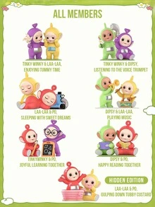 ABS Hard Material Non-Flocked 14+, Teletubbies Series Companion Figure Blind Box, Classic Film And Cartoon Figure Collection, Cute Cartoon Figure Ornament Toy Blind Box Collection, Chibi Figure Collection, Birthday And Christmas Gift - Multicolor - View 2
