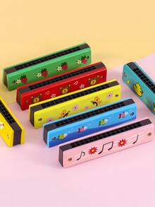 6 Pack Painted Harmonica Set, Double Row 16 Hole Playable Harmonica, Beginner Friendly Musical Instrument, Music Enlightenment Tool, Creative Gift For Birthday Valentine Easter Ramadan All Holidays - Multicolor - View 6