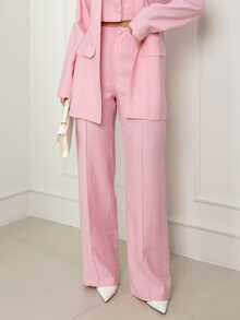Women's Premium Double-Look Blazer And Pants Set - Màu Hồng baby - Xem 4