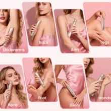 2-In-1 Women's Electric Shaver With Dual-Head Pain-Free Bikini Trimmer, IPX7 Waterproof, Wet/Dry Use, Suitable For Bikini Area/Underarms/Legs/Arms/Facial Grooming, Beauty Gift/Valentine's Day Gift, Electric Hair Remover, Trimmer - Multicolor - View 8