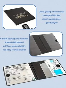 Black Durable PU Car Registration And Insurance Card Holder With Golden Car Pattern, Multi-Slot Design Suitable For Driver's License, Vehicle Documents And Motorcycle Papers, Fashionable Accessory - Card Holder Wallet - View 7