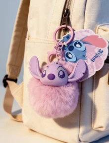 Disney "Lilo & Stitch" Series Plush Pendant Keychain, Cartoon Character Design With Printed Details, Cute Alien Plush Decor Hanging Accessory For Bags, Backpacks Or Keys, Fun Collectible Decoration, Showcasing The Beloved Disney Character Stitch, Suitable As A Meaningful Gift For Friends, Disney Fans, Birthdays, Holidays And Special Occasions - Multicolor - View 12