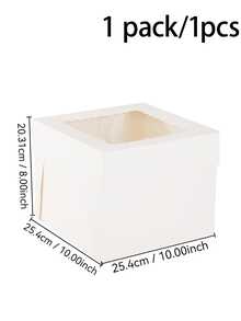 1pc Multiple Sizes Of White Bread Box With Window, Cupcake Box, Cookie Box, Miniature Pastry Box For Birthday Party Cake Packaging, Wedding Dessert Table Storage,Homemade Cake Gift Wrapping, Or Celebration Pastry Transportation - Multicolor - View 9