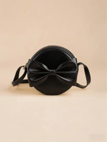 1 件女孩蝴蝶结迷你圆形斜挎包，公主风格，配套服装，生日礼物 - 小挎包 - 查看 15