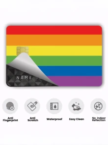 1pc Rainbow LGBTQ+ Credit Card Sticker, PVC Material Anti-Fingerprint Durable Anti-Scratch, Suitable For Men, Women, Couples, Decorative Sticker For Debit/Credit Cards, Transportation Cards, Student ID Cards - Multicolor - View 8