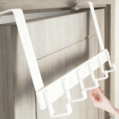 1pc High-Quality Over-The-Door Hook, Easy Installation Without Drilling. Metal Door Hanger For Hanging Hats, Keys And More, Saving Home Space, Suitable For Entryway, Bathroom, Bedroom, Home, Dorm Etc. Can Be Used To Hang Bags, Clothes Hangers, Hobbies, Relationships And Also As Wall Shelf, Wall Hook, Adhesive, Door Hook, Wall Sticker.