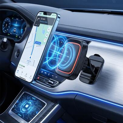 Magnetic Car Phone Holder, Dashboard Adhesive Mounting, 360° Rotation Adjustable, Strong Adsorption, Dedicated Navigation Holder