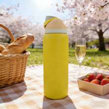 Owa Laa Lemon Yellow Large Capacity Stainless Steel Water Bottle, 32oz/945ml With Straw, Exquisite Look, Insulated For Hot&Cold Drinks/Iced Water, Keeps Warm For 24 Hours,For Leisure Work Sports Indoor Outdoor, Perfect Gift Choice - Vàng chanh - Xem 4