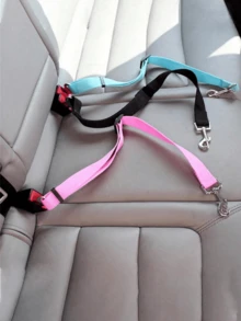 PETSIN 1 Pc Pet Car Seat Belt, Gradient Color Dog Retractable Leash, Rainbow Style Pet Leash, Elastic Cushioning Car Seat Belt Nylon Seat Belt, Heavy Duty Durable Dog Car Seat Belt, Dog Seat Belt, Make Your Dog ! Dog Outing Dog Supplies Dog Car Seat Car Seat Covers Dog Car Seat Cover Pet Car Seat - Multicolor - View 7