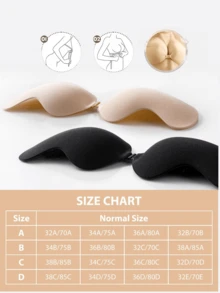 2 Pcs Sticky Bra Backless Adhesive Strapless Invisible Push Up Stick On Bras For Women Dresses 1 Pair Reusable Nipple Cover - Multicolor - View 5