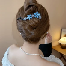 1pc Acrylic Resin Flower Minimalist Hair Clip - Multicolor - View 5