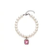 2pcs Luxury Pearl Pet Collar With Heart-Shaped Crystal Pendant, Durable And Adjustable, Minimalist Elegant Design, Suitable For Daily Wear And Holiday Gifts - Multicolor - View 7