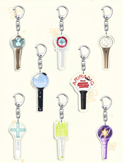 1 chiếc móc khóa đèn LED mini K-Pop bằng acrylic, móc khóa đèn cầm tay dành cho TWICE & TXT, đồ lưu niệm dễ thương dành cho fan K-Pop, quà tặng sưu tầm hoàn hảo cho MOA, ATINY, Stay & Once, phụ kiện trang trí túi xách và chìa khóa.