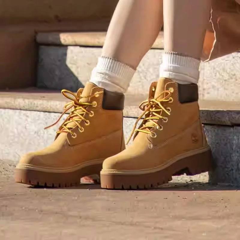 Timberland Giày bốt cổ cao chống thấm nước, buộc dây 6 inch dành cho nữ A5RJD - Màu vàng - Xem 1